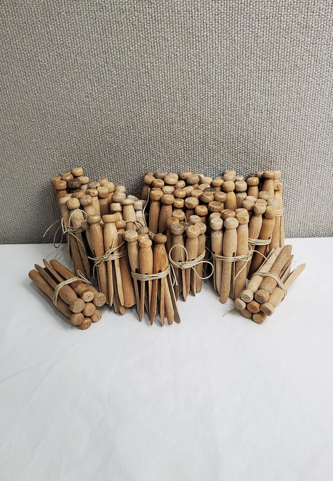 Vintage Wooden Round Head Clothespins, Bundle of 7 Wooden Clothes - Etsy