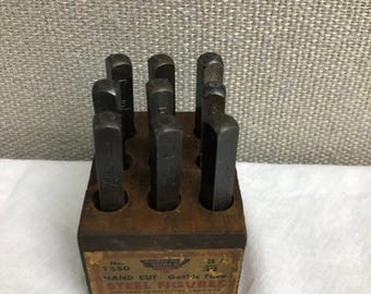 Vintage Miller Falls co. steel stamp set