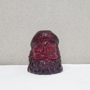 Vintage Fenton Glass Ruby Red Amberina Santa Claus Fairy Lamp