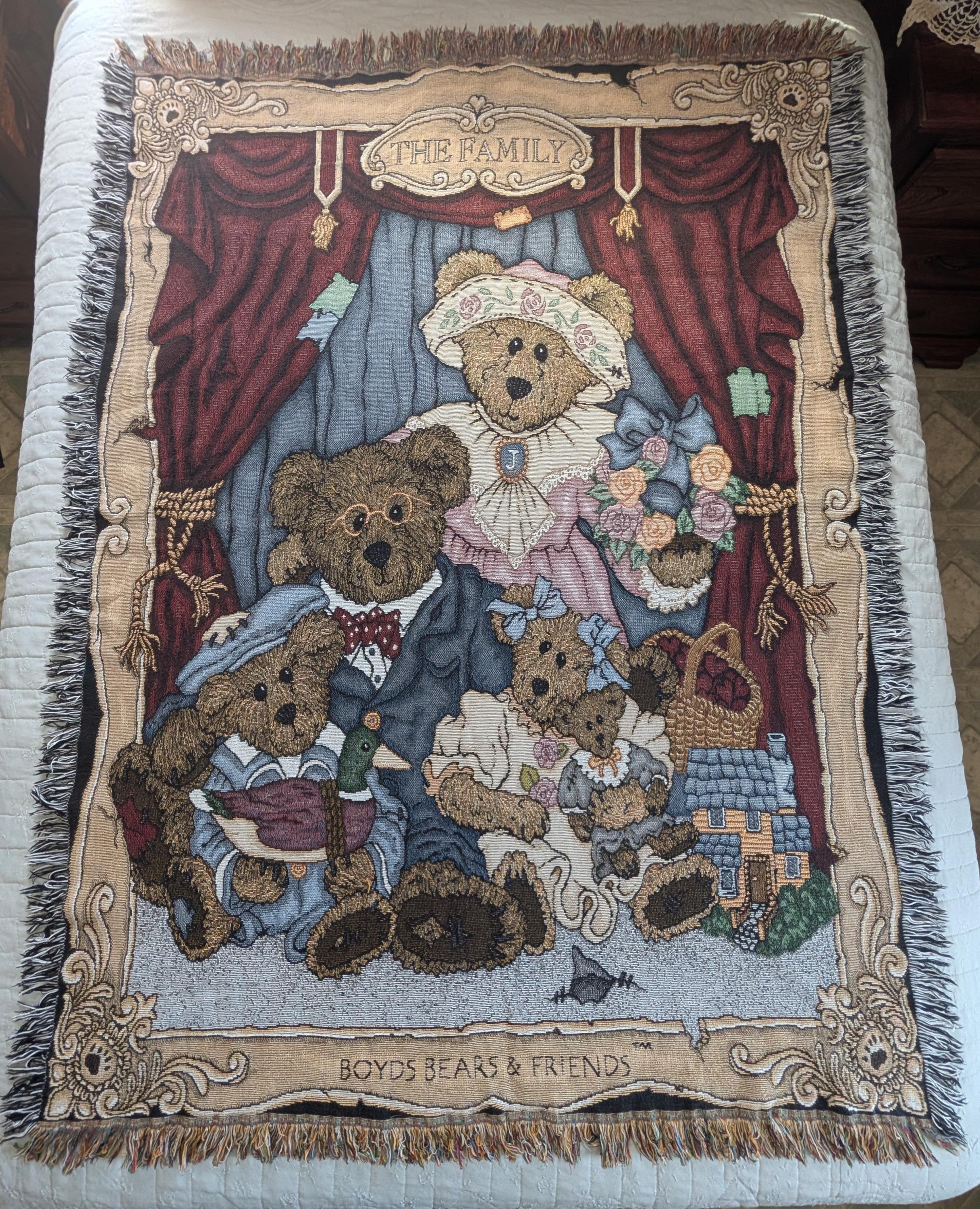 Tapis Mural Vintage 1999-2001 Boyds Bears - Calendrier Cuisine Tissu, Occasion