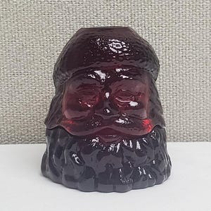 Vintage Fenton Glass Ruby Red Amberina Santa Claus Fairy Lamp image 10