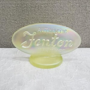 Vintage Iridescent Uranium Glass Fenton Dealer Sign