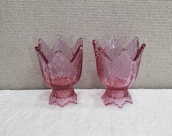 Fenton Tulip Shape 2 way Candle Holders, Vintage Fenton Tulip candle Holders, Set of 2