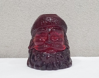 Vintage Fenton Glass Ruby Red Amberina Santa Claus Fairy Lamp