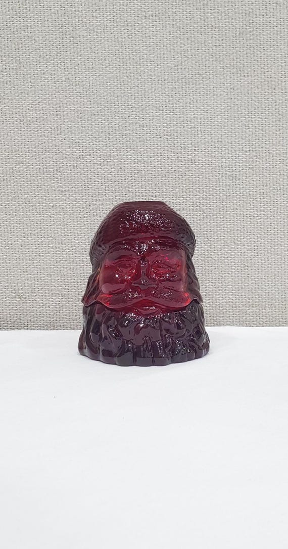 Vintage Fenton Glass Ruby Red Amberina Santa Claus Fairy Lamp
