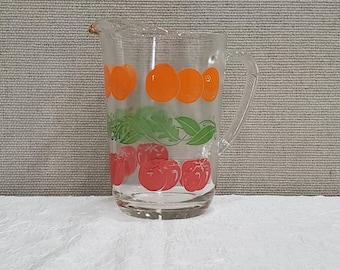Vintage 1950s Orange & Tomato Glass Juice Pitcher Mid Century - Etsy