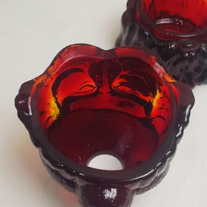 Vintage Fenton Glass Ruby Red Amberina Santa Claus Fairy Lamp image 8