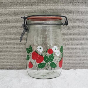 Pot à fraises en verre Carlton, verre en carton vintage, années 1980, 1 litre,