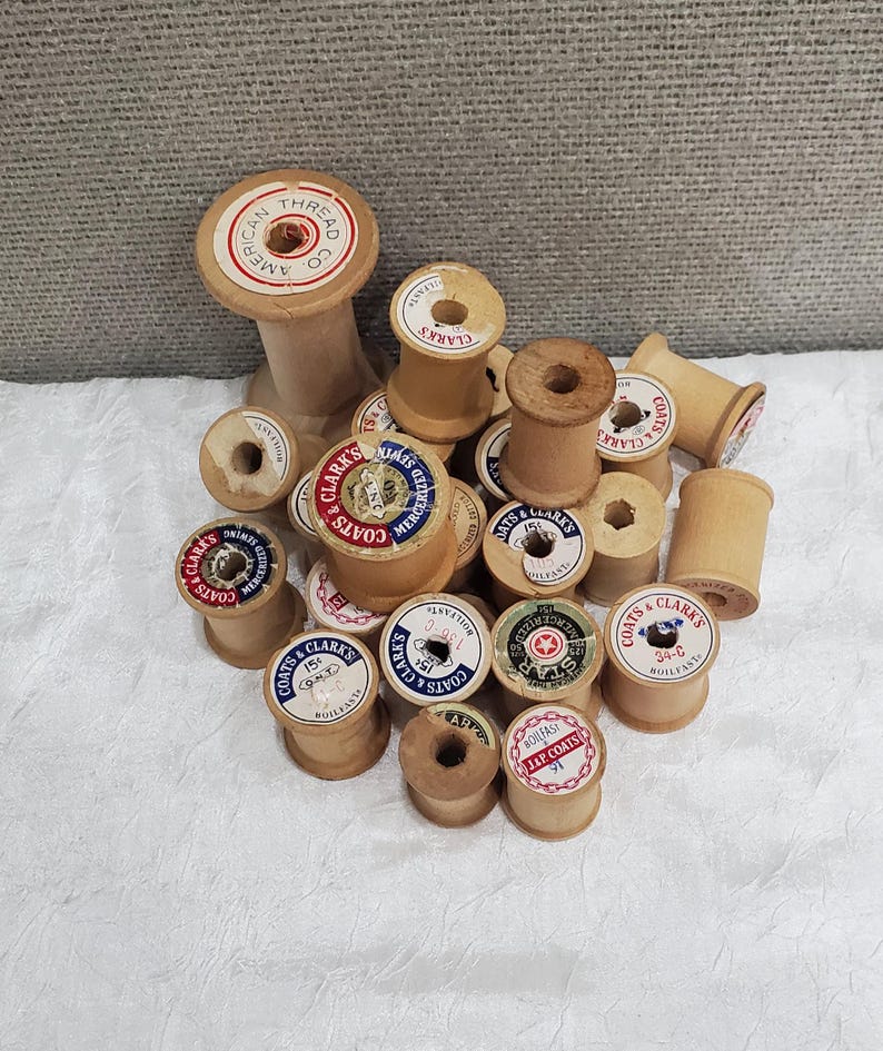Vintage Wooden Thread Spool, Wooden Spools, Variety Pack of 24 - Etsy