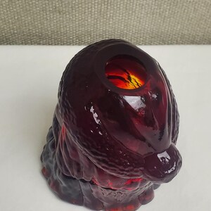 Vintage Fenton Glass Ruby Red Amberina Santa Claus Fairy Lamp image 6