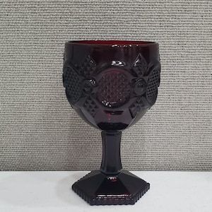 Vintage Avon Cape Cod Ruby Red Wine Glass - 8oz