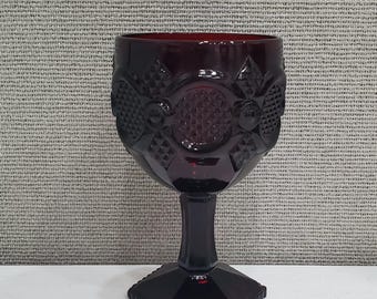 Vintage Avon Cape Cod Ruby Red Wine Glass - 8oz