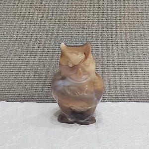 Imperial Caramel Slag Glass Owl, Vintage Owl Figurine,