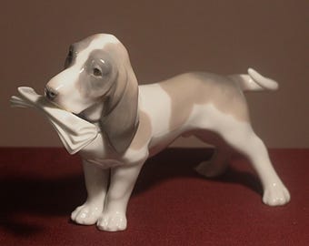 Lladro Nao Daisa Porcelain Dog Figurine, Playing Puppy Ornament