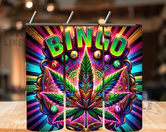 Bingo, Weed Tumbler Wrap Bundle PNG, Bingo Bundle 20 oz Skinny Tumbler Diseño de sublimación, Descarga instantánea, InstantTumblerArt, Skinny.