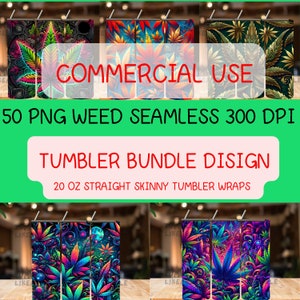 Weed Leaf 20oz Tumbler Wrap | Cannabis Gift Cup | Stoner Digital DownloadWeed Tumbler 20 oz – Trippy Cannabis Cup for Stoner Gift,bundle image 1