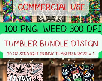 WEED Tumbler Bundle Wrap, 20 oz Skinny ,Skinny Tumbler PNG  ,instant download ,sublimation design 300 DPI