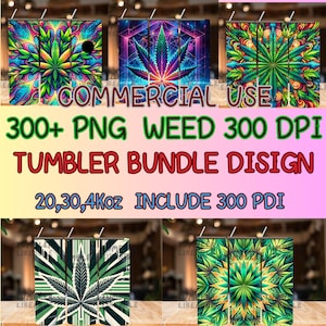 Weed Leaf Tumbler Wrap | 420 Cannabis Cup, Stoner Gift (Digital Download) image 1