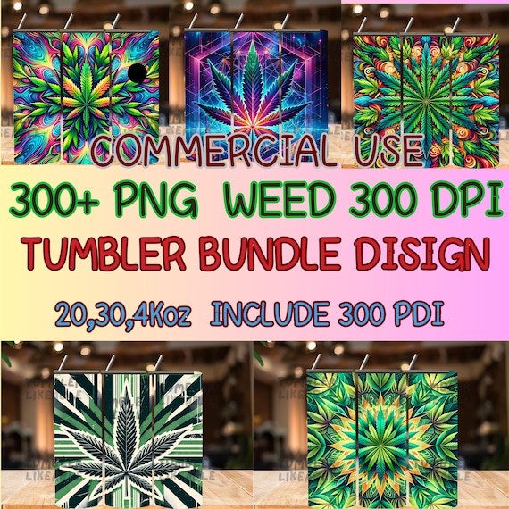 Weed Leaf Tumbler Wrap | 420 Cannabis Cup, Stoner Gift (Digital Download)