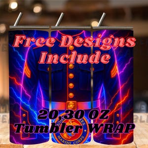 Military Veteran Patriotic 20 oz Tumbler Wrap PNG, Army Navy Air Force Marines Sublimation Design, 300 DPI Digital Download