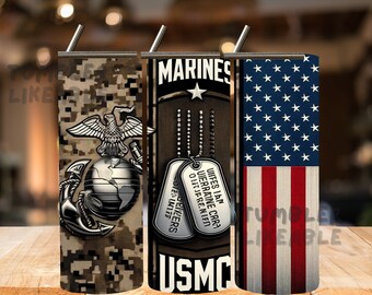 American Soldier Veteran Sublimation Designs For 20oz Straight Tumbler, USA Military PNG File Digital Instant Download