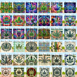 Vaso de marihuana de 20 oz con envoltorio de hoja de marihuana / Vaso de regalo de cannabis / Descarga digital para fumetas. Vaso de marihuana de 20 oz: vaso psicodélico de cannabis para regalo de fumetas. imagen 3