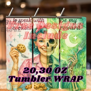 Housewife & Skeleton,Unhinged sarcastic skeleton mom 20oz skinny tumbler wrap PNG vintage pin up mothers day tumbler 50s housewifes.