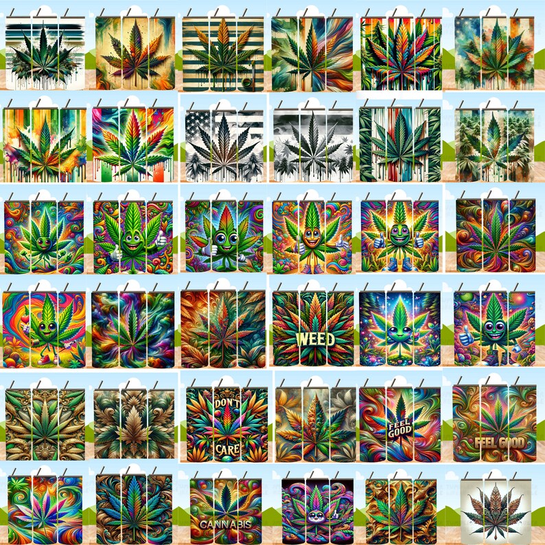 Vaso de marihuana de 20 oz con envoltorio de hoja de marihuana / Vaso de regalo de cannabis / Descarga digital para fumetas. Vaso de marihuana de 20 oz: vaso psicodélico de cannabis para regalo de fumetas. imagen 4