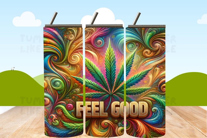 Vaso de marihuana de 20 oz con envoltorio de hoja de marihuana / Vaso de regalo de cannabis / Descarga digital para fumetas. Vaso de marihuana de 20 oz: vaso psicodélico de cannabis para regalo de fumetas. imagen 7
