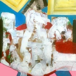 Abstract Art canvas Figurative Modern Fine Art ORIGINAL Painting on 18x24 canvas &quot;Puppy love” by Glenn Fox.