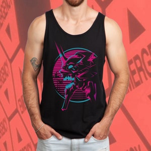 Mecha Kaiju Tank Tops, Grafische Retro Anime Tank Tops