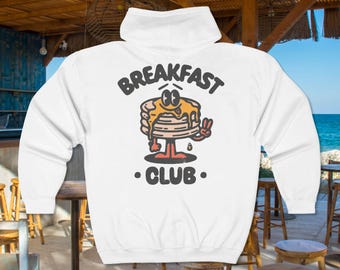BREAKFAST CLUB Full Zip Hoodie, Vintage Cute Trendy Funny Brunch Hooded Sweatshirt