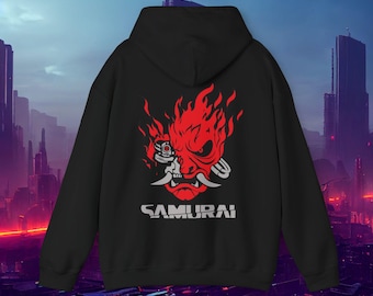 Sudadera con capucha SAMURAI, sudadera con capucha Cyberpunk Samurai