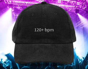Gorra de pana de más de 120 BPM, gorras de música house, gorra techno
