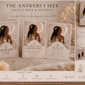The Answers I Seek Oracle Deck Journal Bundle | Printable Oracle Cards & Guided Reflection Journal | Self-Love, Intuition  Spiritual Grow
