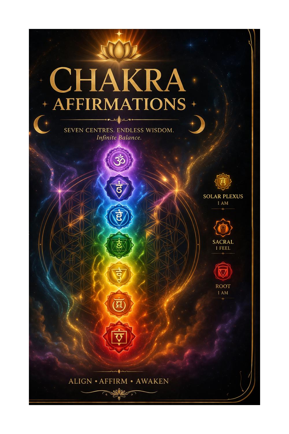 Chakra Affirmation Cards Printable Oracle Deck Digital | Spiritual Self ...
