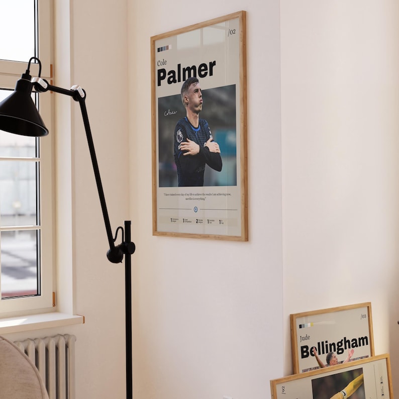 Cole Palmer Poster Art Print, Palmer Soccer Wall Decor, Football Star