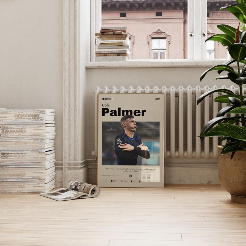 Cole Palmer Poster Art Print, Palmer Soccer Wall Decor, Football Star