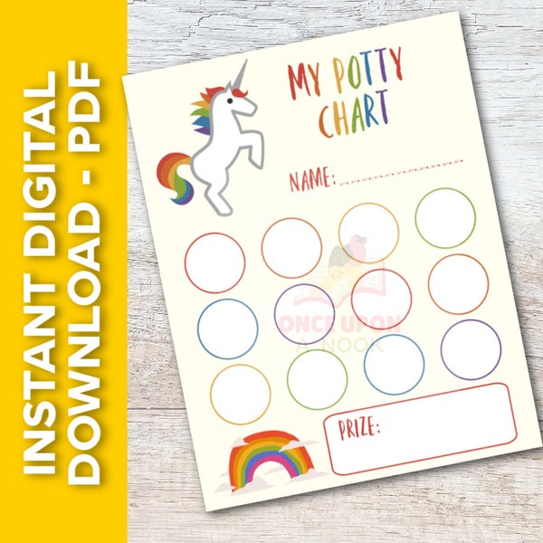 Rainbow Unicorn Potty Chart - Magical Milestones & Reward Journey