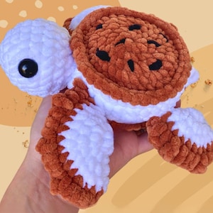 Patrón de crochet de baja costura para tortuga de galleta y helado