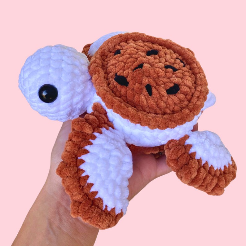 Patrón de crochet de baja costura para tortuga de galleta y helado imagen 2