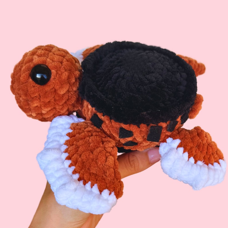 Patrón de crochet de baja costura para tortuga de galleta y helado imagen 4