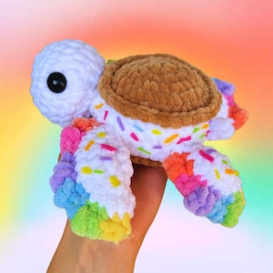 Patrón de crochet de baja costura para tortuga de galleta y helado imagen 3