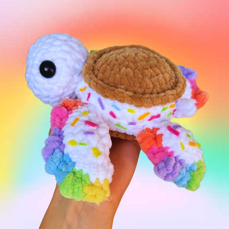 Patrón de crochet de baja costura para tortuga de galleta y helado imagen 3