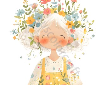 Whimsical Old Lady Clip Art, Watercolor Granny Illustration (15 JPGs, Instant Download)
