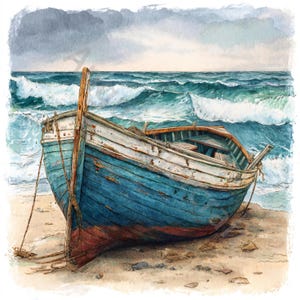 10 JPG vintage vieux bateaux Clip Art, Clipart aquarelle, Junk Journal, Scrapbooking, fabrication de cartes, téléchargement numérique Fantasy bateau vintage fantaisiste
