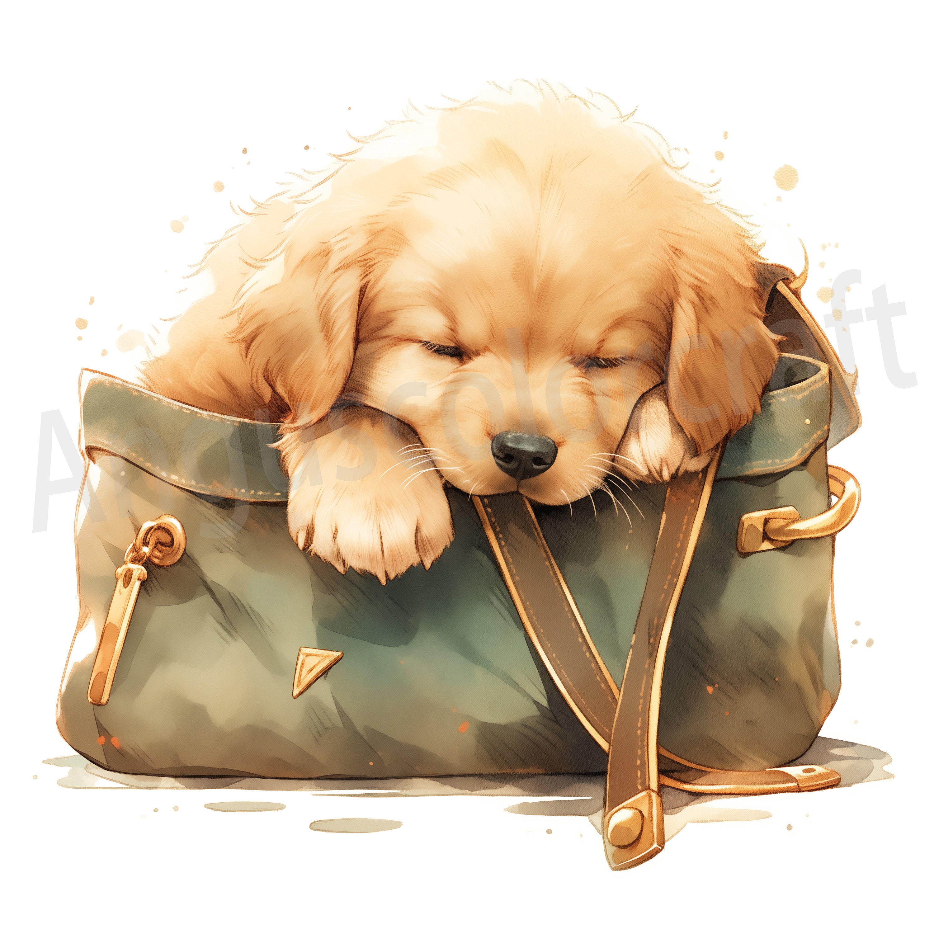 Golden Retriever Puppy Clipart – Cute Dog Jpgs for Crafts (digital ...