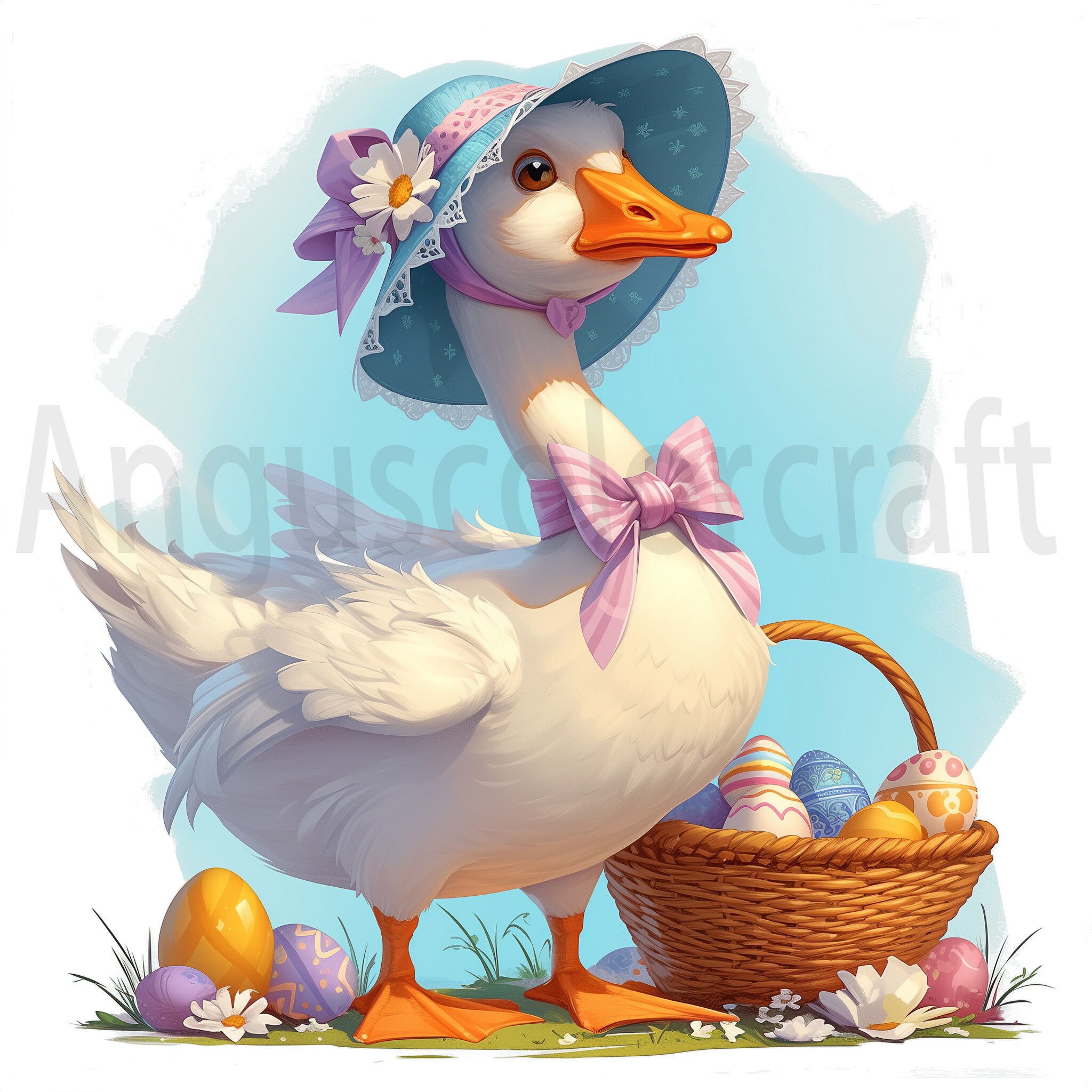 Watercolor Easter Goose Clipart -20high Quality Jpgs, Scrapbook Paper ...