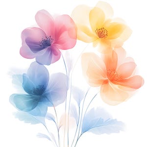 12 Clipart di fiori astratti, stampa di fiori, clipart di acquerelli stampabili, PNG/JPG di alta qualità, download digitale, artigianato di carta, diario spazzatura