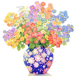 13 JPGs clipart de vaso de flores peculiares, uso comercial, itens efêmeros caprichosos, clipart de flores silvestres em aquarela, download instantâneo, artesanato em papel